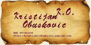 Kristijan Obušković vizit kartica